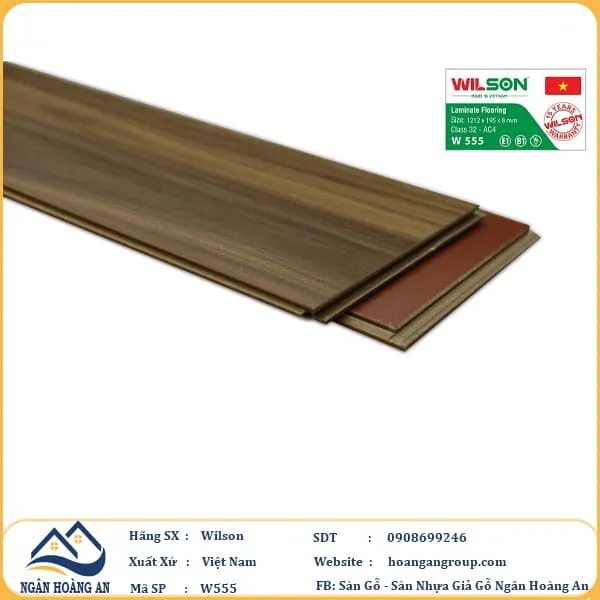 Sàn Gỗ Công Nghiệp Wilson W555 8mm
