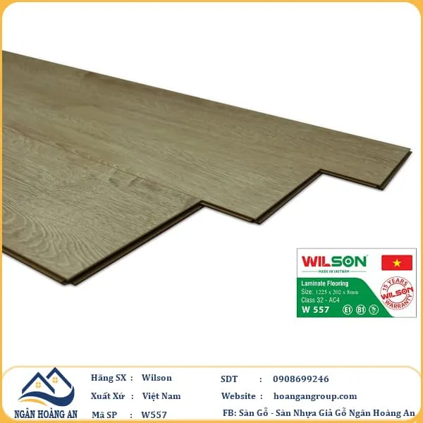 Sàn Gỗ Công Nghiệp Wilson W557 8mm
