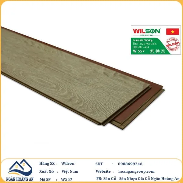 Sàn Gỗ Công Nghiệp Wilson W557 8mm