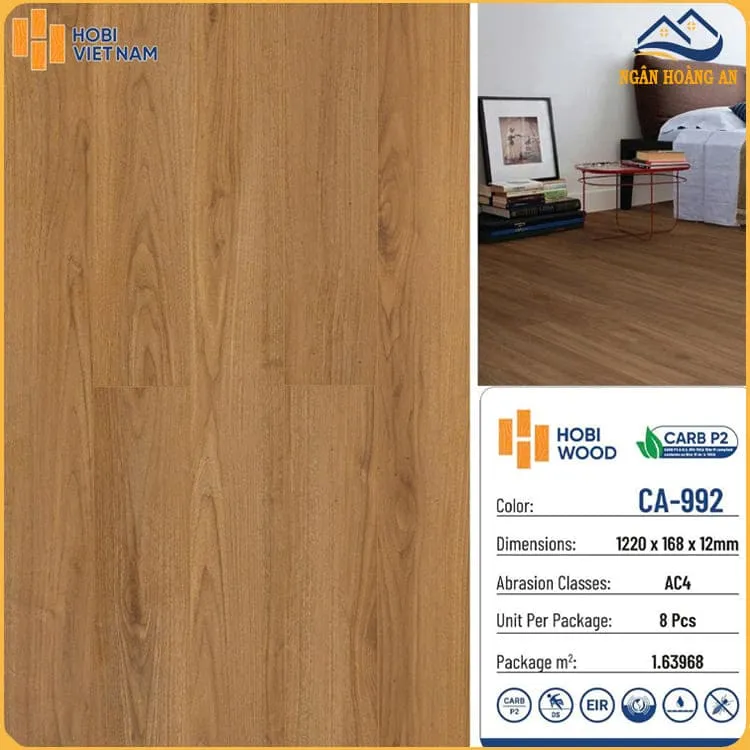 Sàn Gỗ Công Nghiệp Hobi Carb CA-992 Dày 12mm