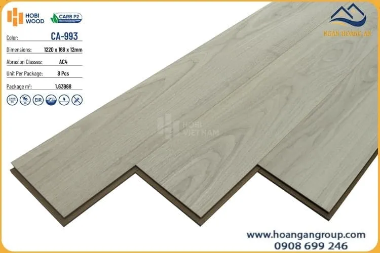 Sàn Gỗ Công Nghiệp Hobi Carb CA-993 Dày 12mm
