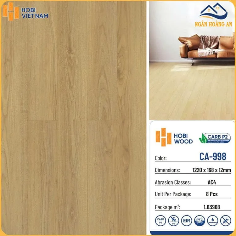 Sàn Gỗ Công Nghiệp Hobi Carb CA-998 Dày 12mm