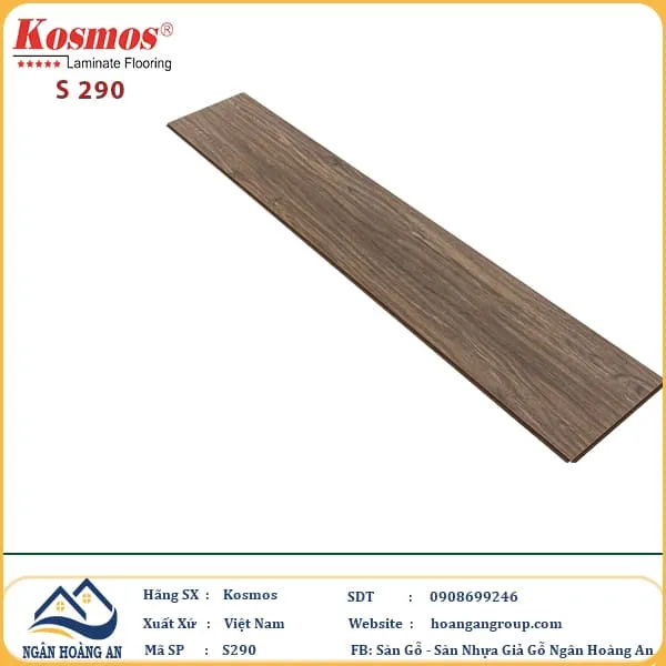 Sàn Gỗ Công Nghiệp KosMos Dày 8mm S290