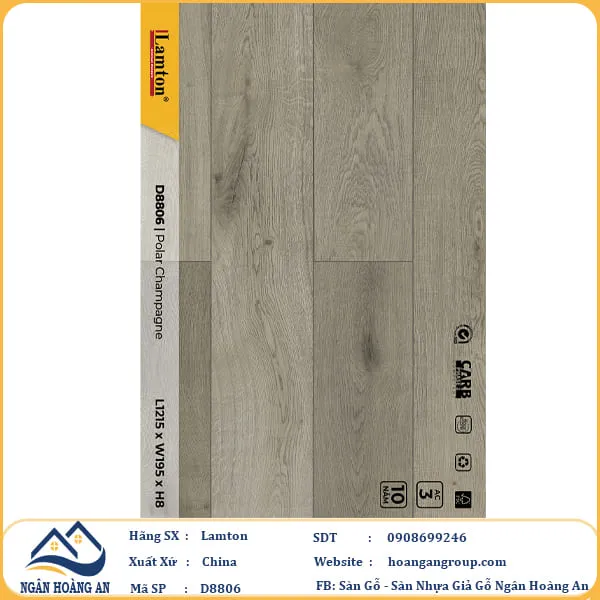 Sàn Gỗ Công Nghiệp Lamton D8806 8mm