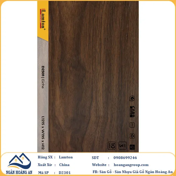 Sàn Gỗ Công Nghiệp Lamton D2301 12mm