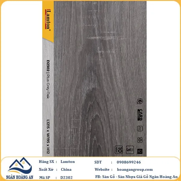 Sàn Gỗ Công Nghiệp Lamton D2302 12mm