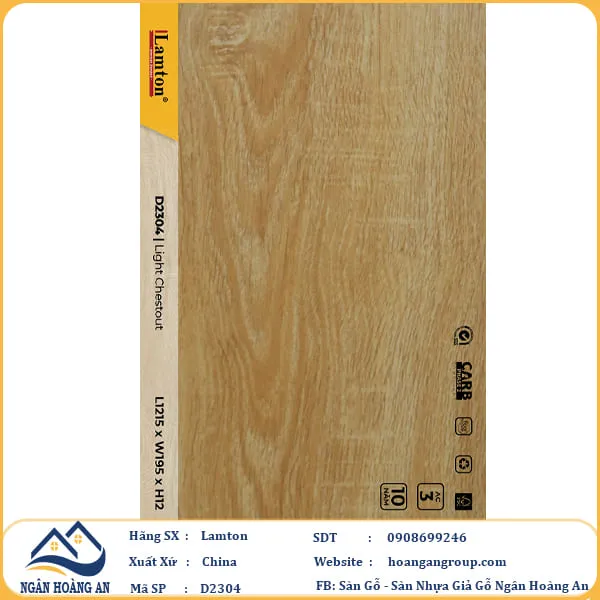 Sàn Gỗ Công Nghiệp Lamton D2304 12mm