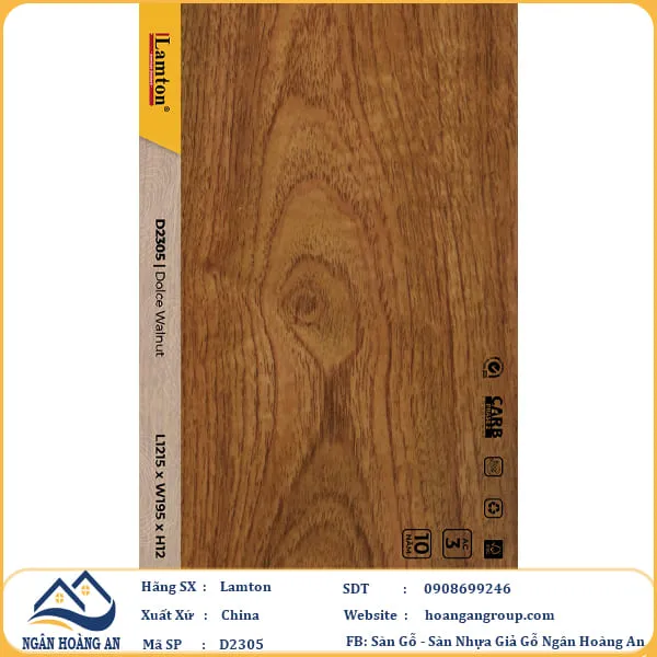 Sàn Gỗ Công Nghiệp Lamton D2305 12mm