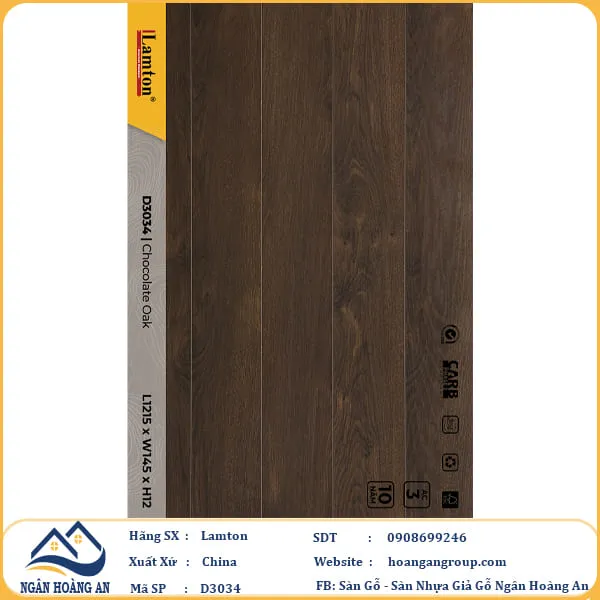 Sàn Gỗ Công Nghiệp Lamton D3034 12mm
