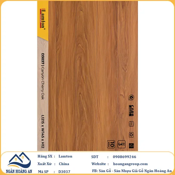 Sàn Gỗ Công Nghiệp Lamton D3037 12mm