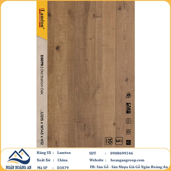 Sàn Gỗ Công Nghiệp Lamton D3079 12mm