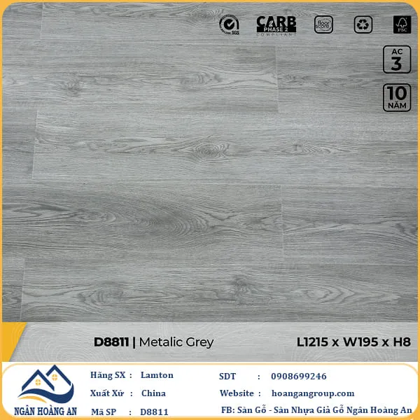 Sàn Gỗ Công Nghiệp Lamton D8811 8mm