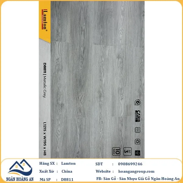 Sàn Gỗ Công Nghiệp Lamton D8811 8mm