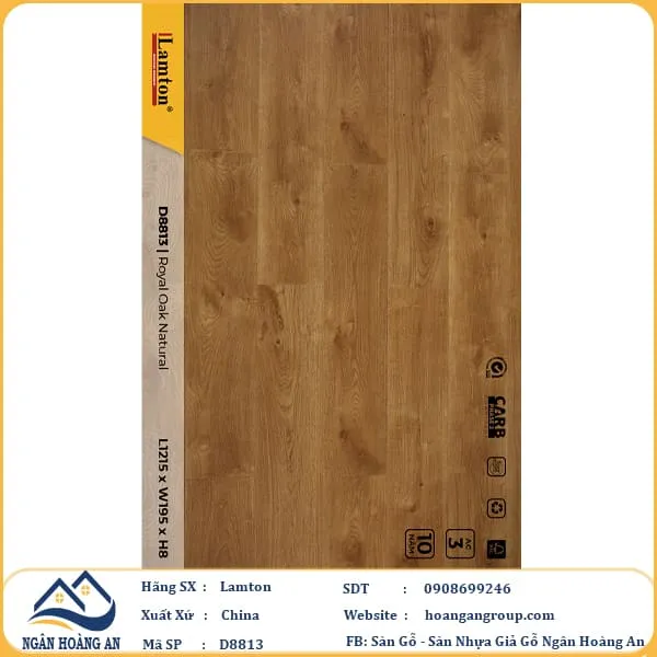 Sàn Gỗ Công Nghiệp Lamton D8813 8mm