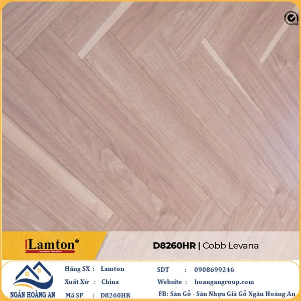 Sàn Gỗ Công Nghiệp Lamton Xương Cá D8260HR 12mm