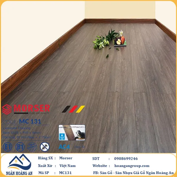 Sàn Gỗ Công Nghiệp Morser Cốt Xanh 8mm MC131