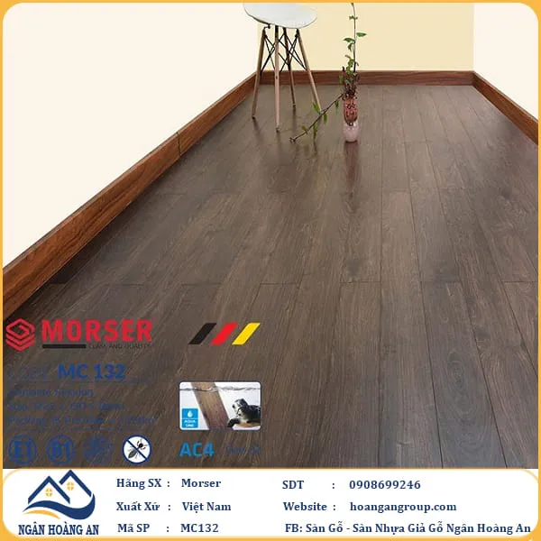 Sàn Gỗ Công Nghiệp Morser Cốt Xanh 8mm MC132