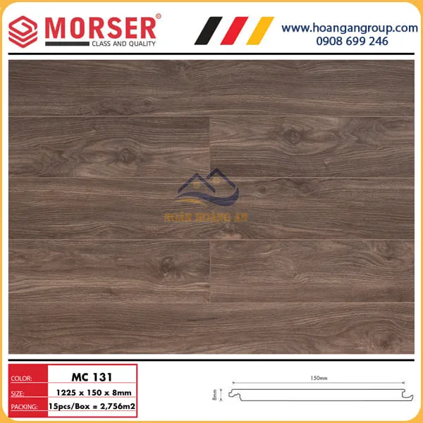 Sàn Gỗ Công Nghiệp Morser Cốt Xanh 8mm MC131