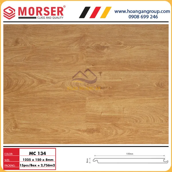 Sàn Gỗ Công Nghiệp Morser Cốt Xanh 8mm MC134