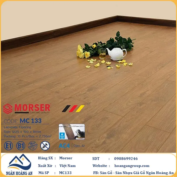 Sàn Gỗ Malaysia Morser Cốt Xanh 8mm MC133