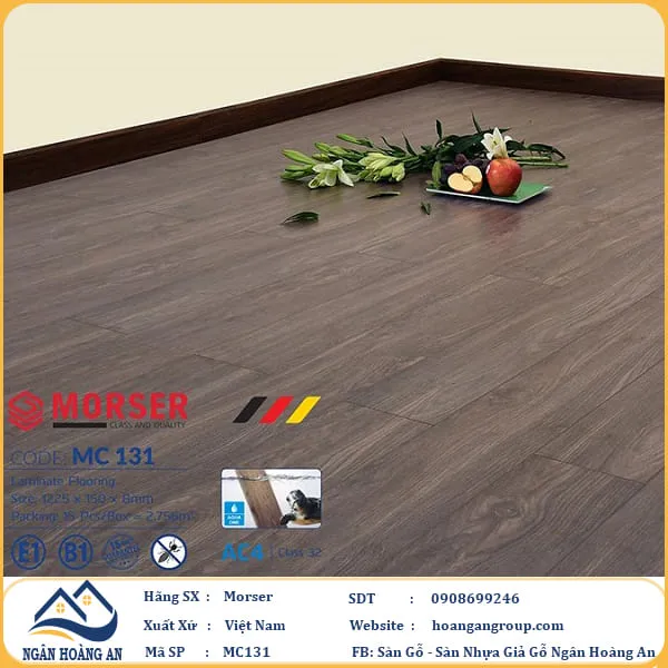 Sàn Gỗ Công Nghiệp Morser Cốt Xanh 8mm MC131