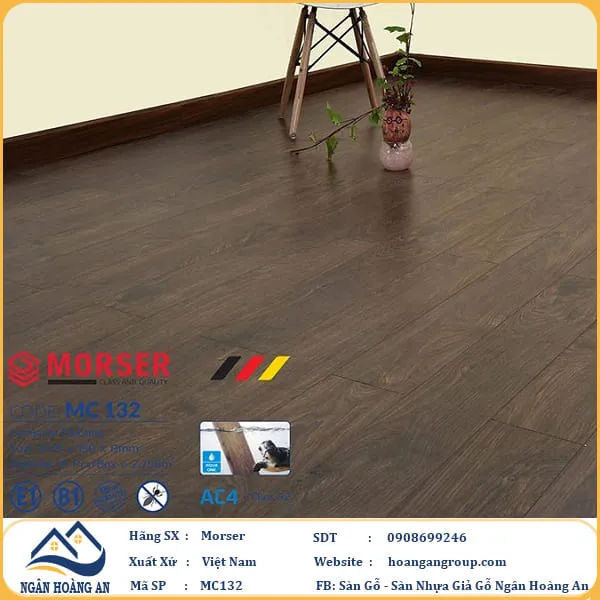 Sàn Gỗ Công Nghiệp Morser Cốt Xanh 8mm MC132