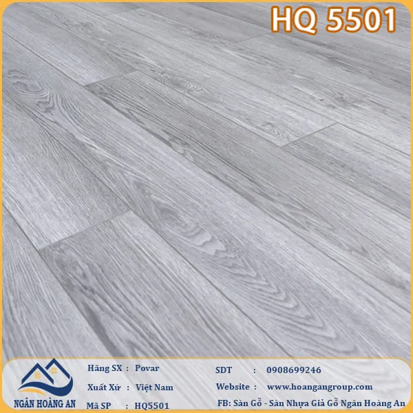 Sàn Gỗ Povar Cốt Gỗ Xanh HQ5501 Dày 8mm