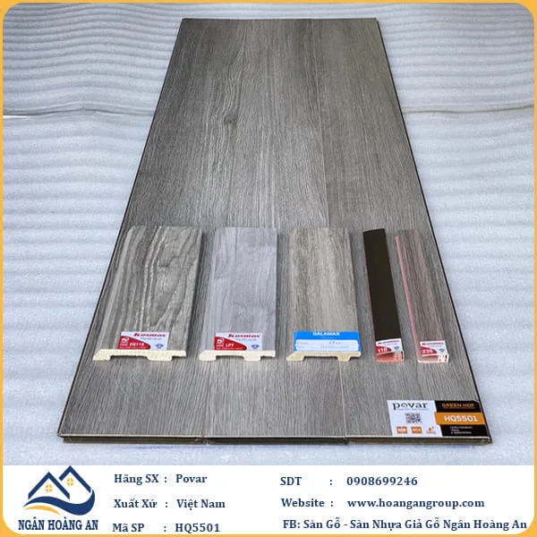 Sàn Gỗ Povar Cốt Gỗ Xanh HQ5501 Dày 8mm