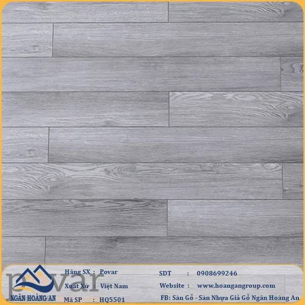 Sàn Gỗ Povar Cốt Gỗ Xanh HQ5501 Dày 8mm