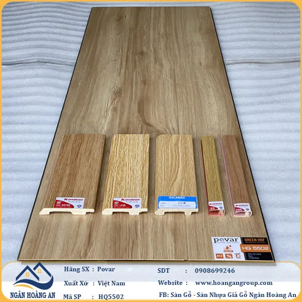 Sàn Gỗ Povar Cốt Gỗ Xanh HQ5502 Dày 8mm