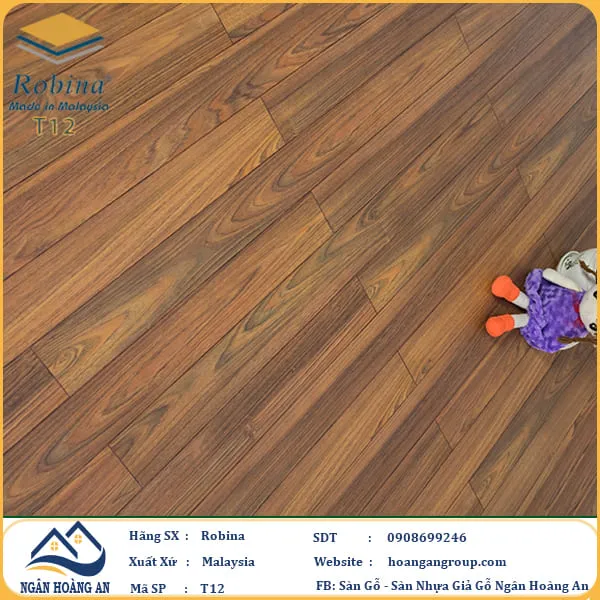 Sàn Gỗ Công Nghiệp Robina T12 12mm Bản Nhỏ