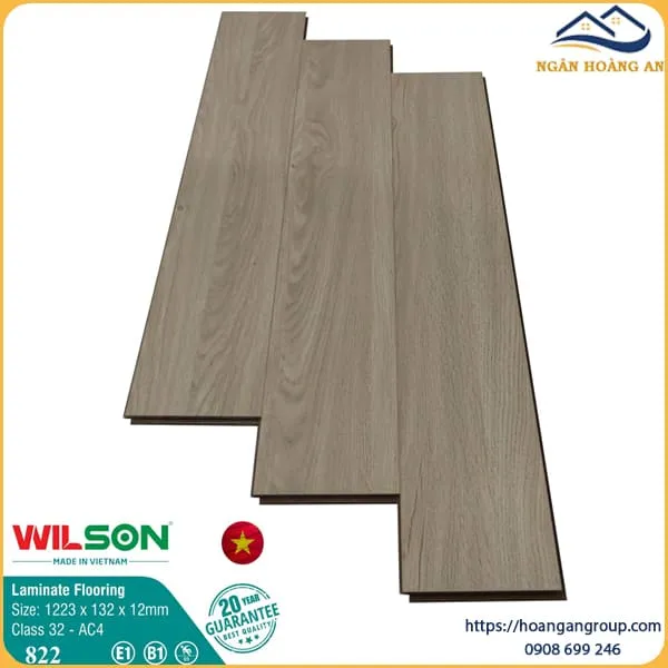 Sàn Gỗ Công Nghiệp Wilson 822 12mm