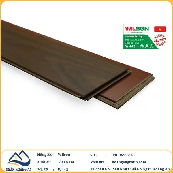 Sàn Gỗ Công Nghiệp Wilson W443 8mm