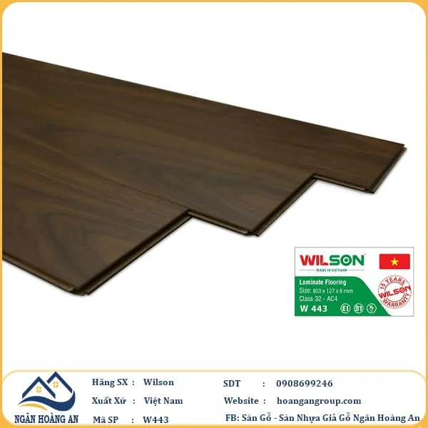 Sàn Gỗ Công Nghiệp Wilson W443 8mm