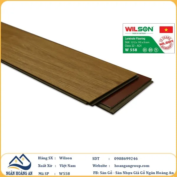 Sàn Gỗ Công Nghiệp Wilson W558 8mm