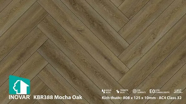 Sàn Gỗ Công Nghiệp Xương Cá Inovar KBR388 10mm