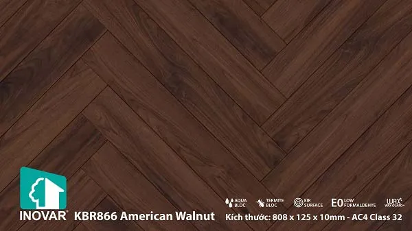 Sàn Gỗ Công Nghiệp Xương Cá Inovar KBR866 10mm
