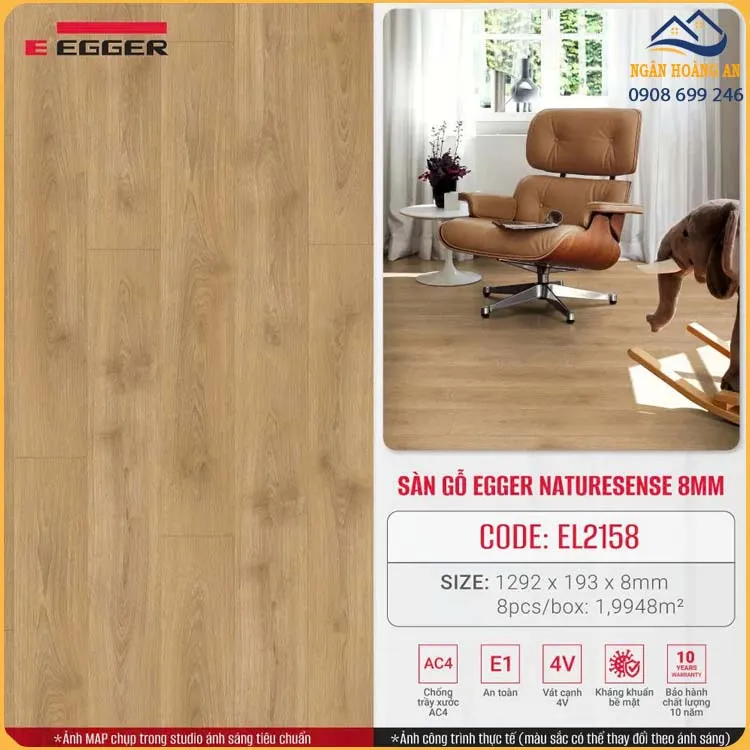 Sàn Gỗ Công Nghiệp Egger Classic EL2158 8mm