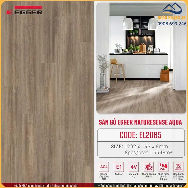 Sàn Gỗ Egger Aqua Đức Dày 8mm EL2065