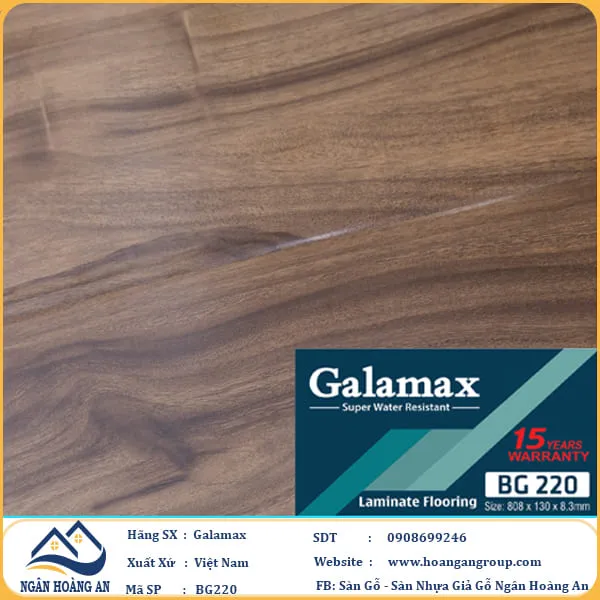 Sàn Gỗ Galamax Giá Rẻ BG220 Dày 8.3mm