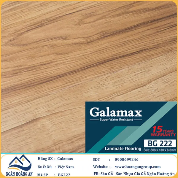 Sàn Gỗ Galamax Giá Rẻ BG222 Dày 8.3mm