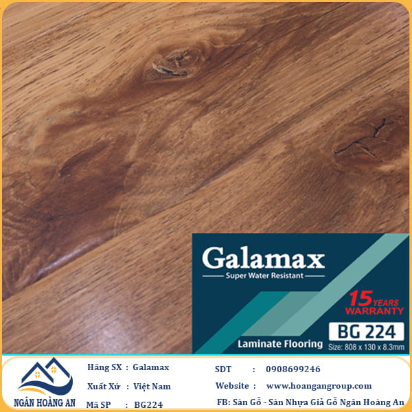 Sàn Gỗ Galamax Giá Rẻ BG224 Dày 8.3mm
