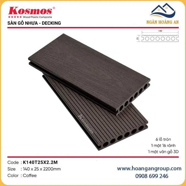 Sàn Gỗ Nhựa Ngoài Trời Kosmos K140T25