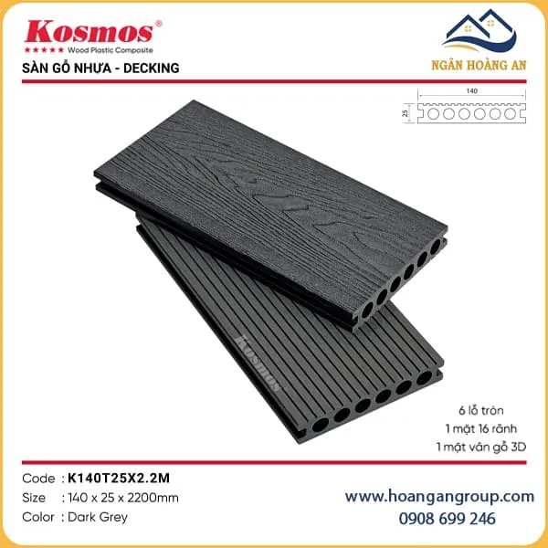 Sàn Gỗ Nhựa Ngoài Trời Kosmos K140T25