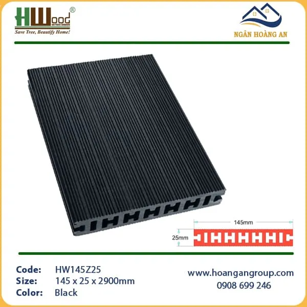 Sàn Gỗ Nhựa Ngoài Trời Hwood HW145Z25