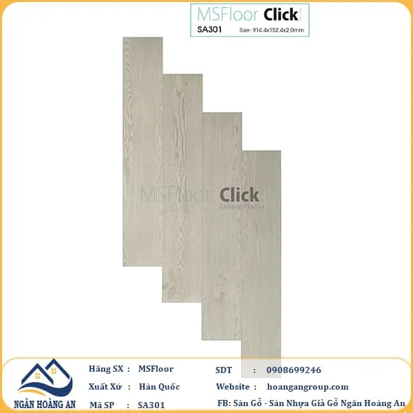 Sàn Nhựa Giả Gỗ Tự Dán MsFloor SA301