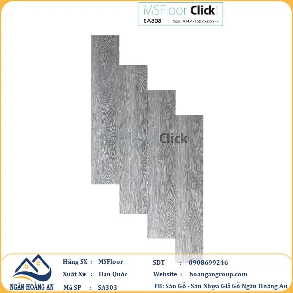Sàn Nhựa Giả Gỗ Tự Dán MsFloor 2mm SA303