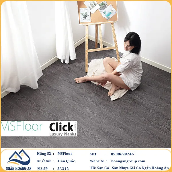 Sàn Nhựa Giả Gỗ Tự Dán MsFloor 2mm SA312