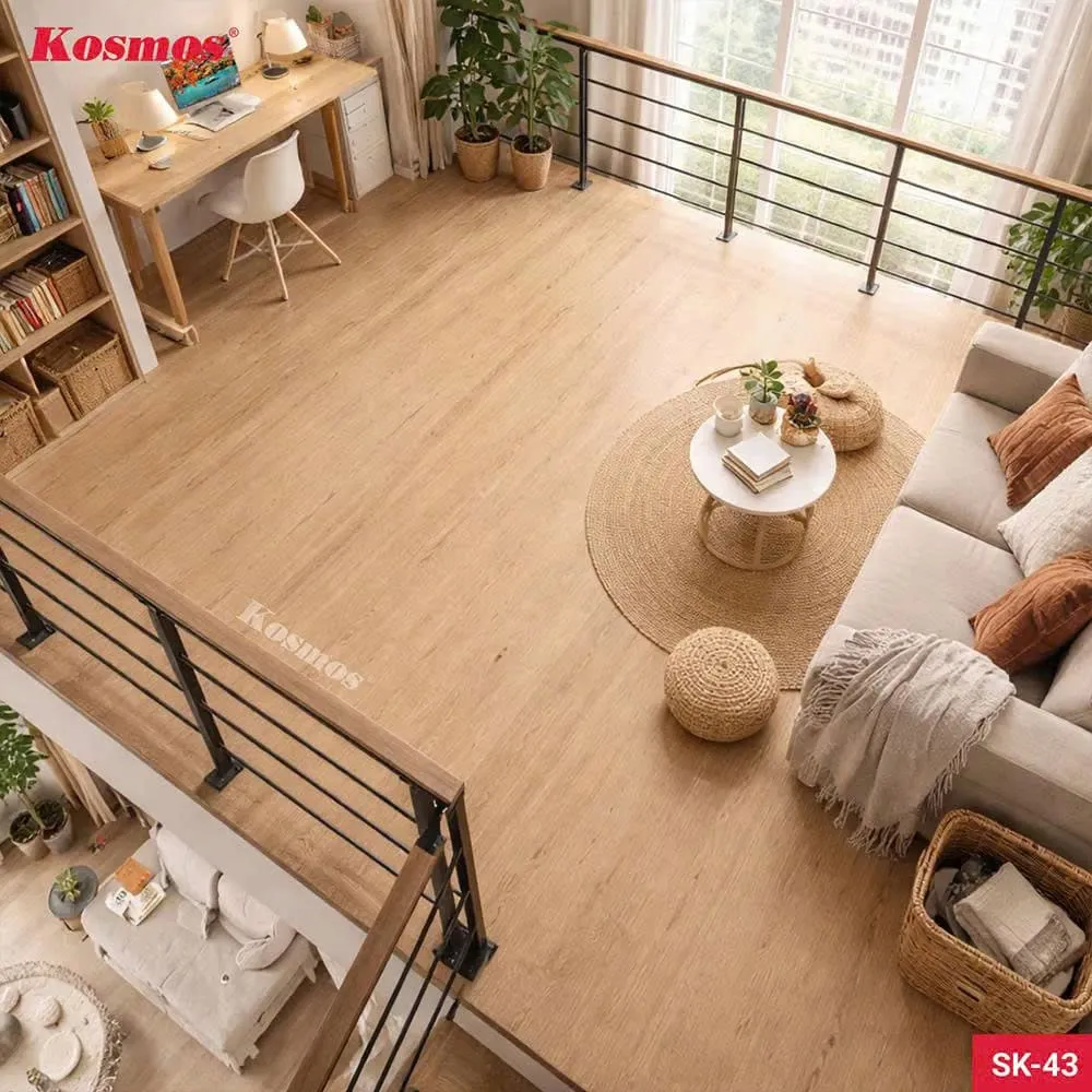 Tấm Sàn Nhựa Chịu Lực PVC Giả Gỗ Làm Gác Xép Kosmos SK43X3M