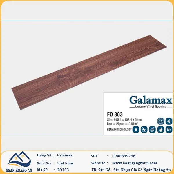 Sàn Nhựa Dán Keo Galamax 3mm FO303